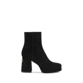 Valentino Garavani Black Calf Leather Bos Taurus Ankle Boots
